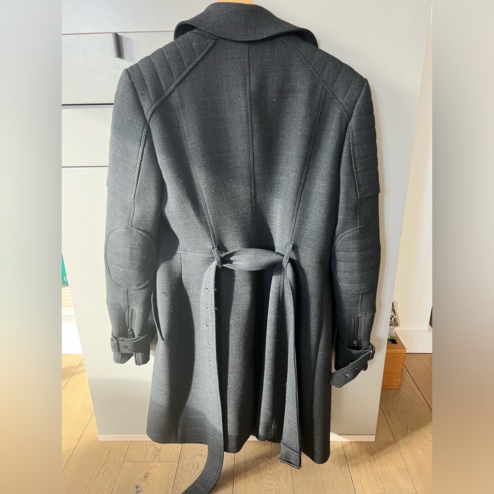 Burberry Double-Breasted Women’s Knee-Length Charcoal Button Belt Coat size 8/M - Picture 7 of 15